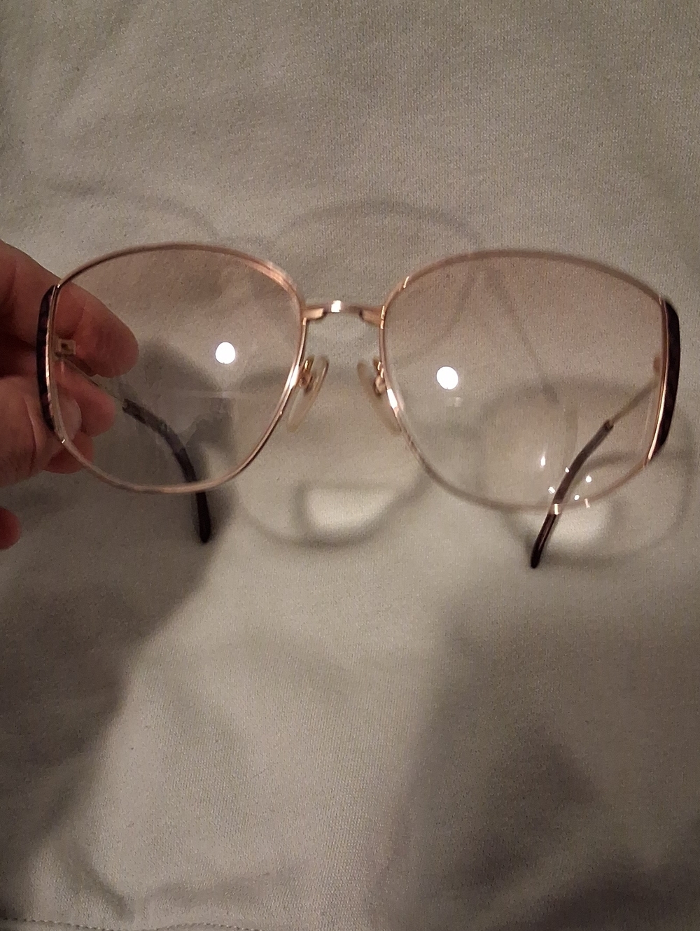 Albert Nipon Rose Gold Oversized Aviator Glasses for Women